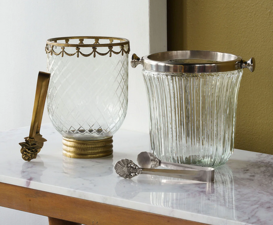 Antique Brass Trim Ice Bucket