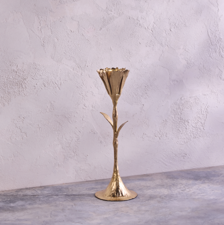 Gold Floral Candleholder