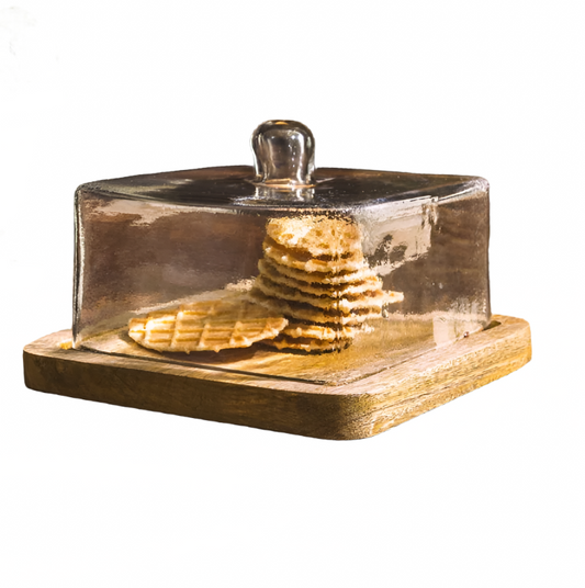 Square Wooden Tray with Cover