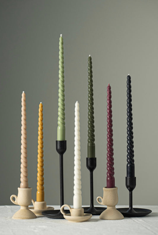 Twisted Taper Candle Sticks - Pair