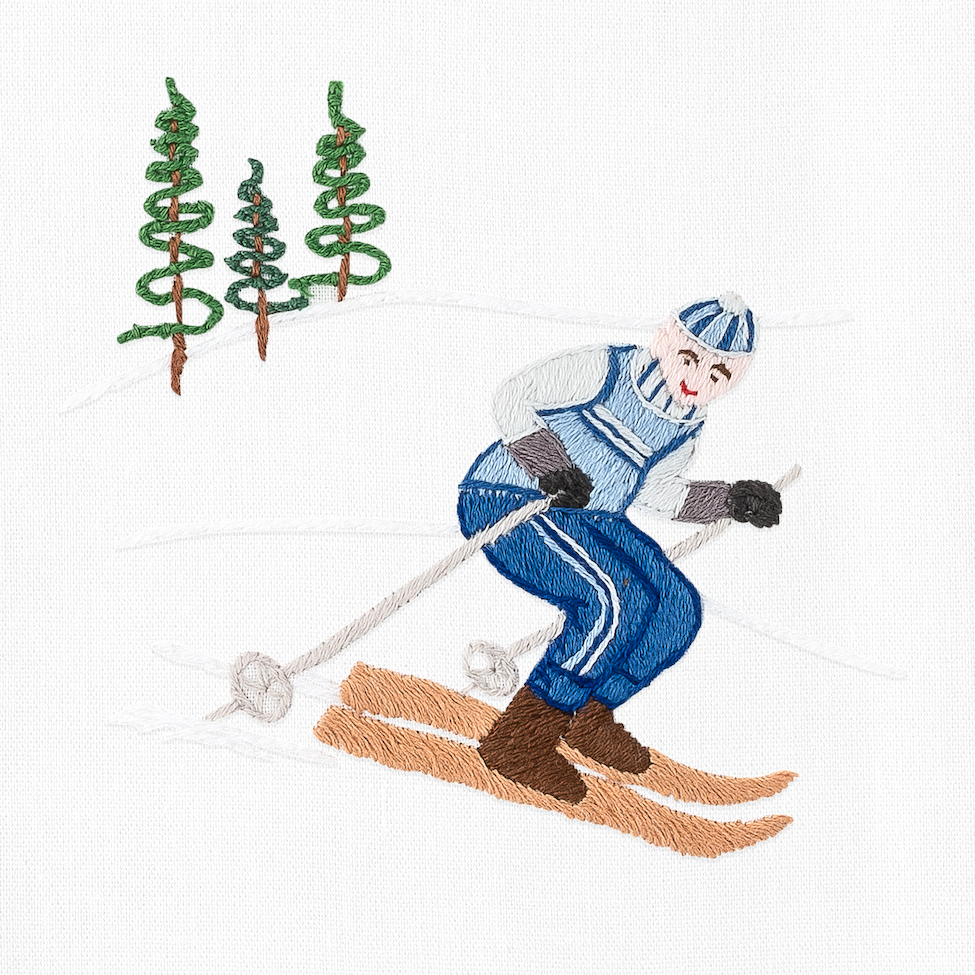 Skier Hand Towel