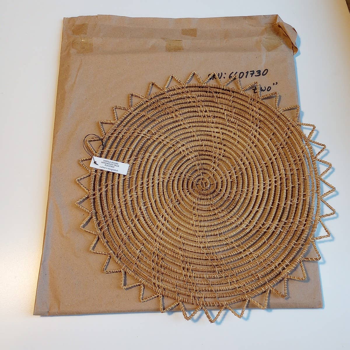 Round Handwoven Palm Placemat