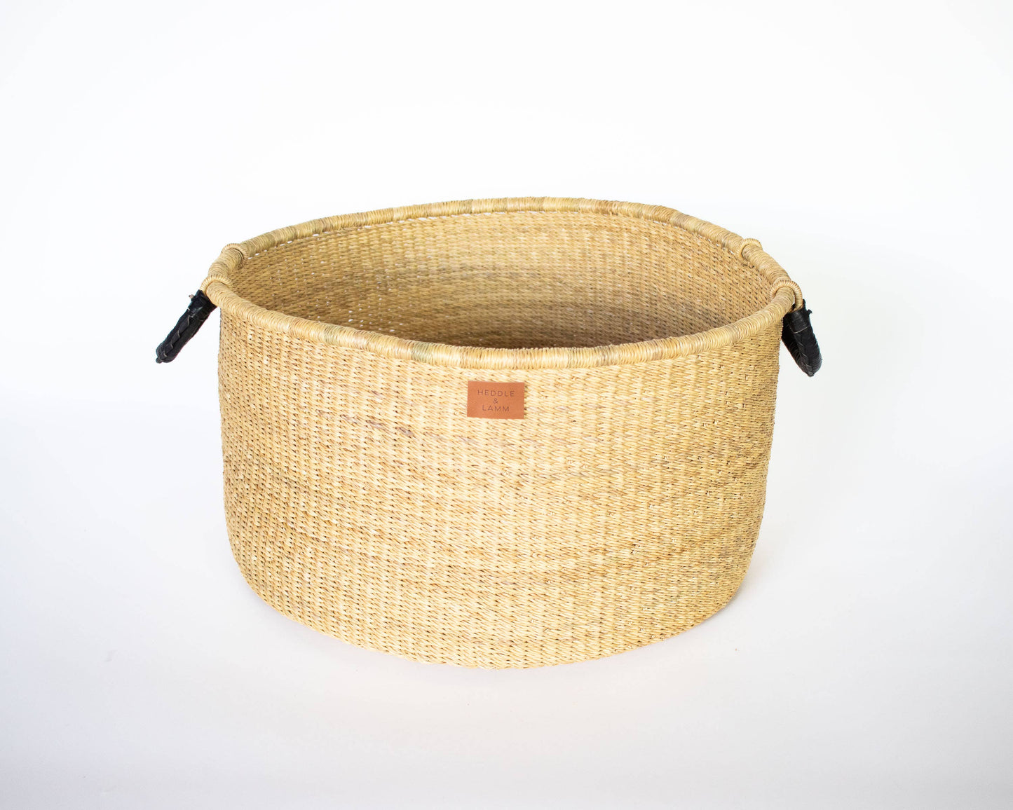 Kwasi Short Hamper Basket - Black Handle