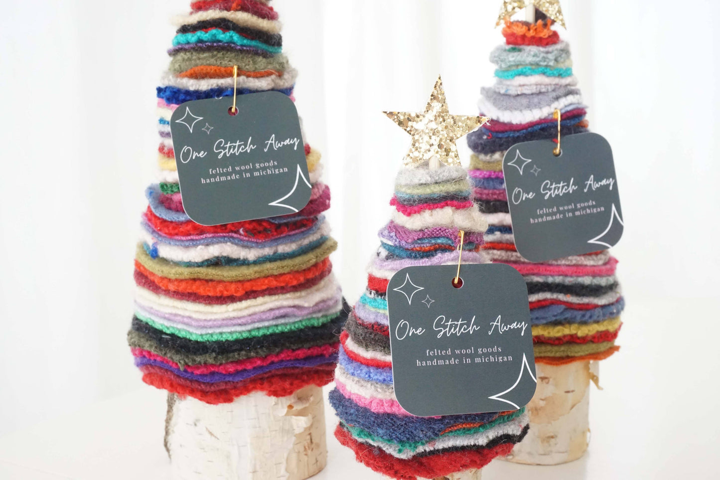 Felted Wool Christmas Trees - Assorted Sizes