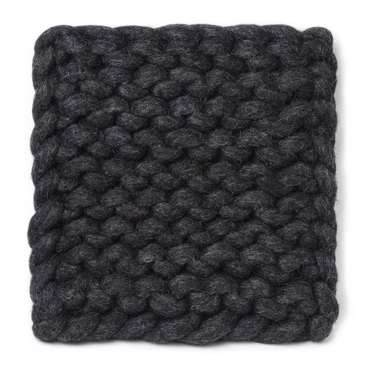 Chunky Knitted Trivet - Charcoal