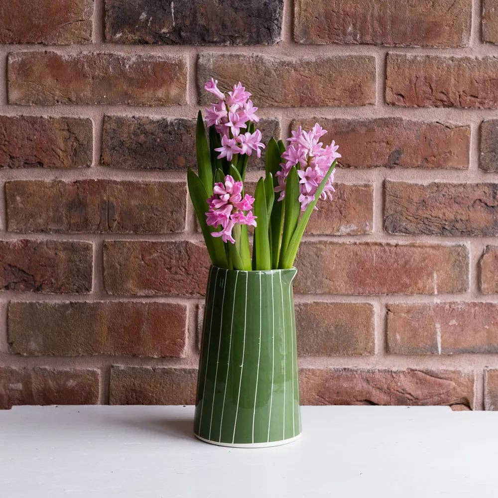 Hand-painted Striped Pitcher