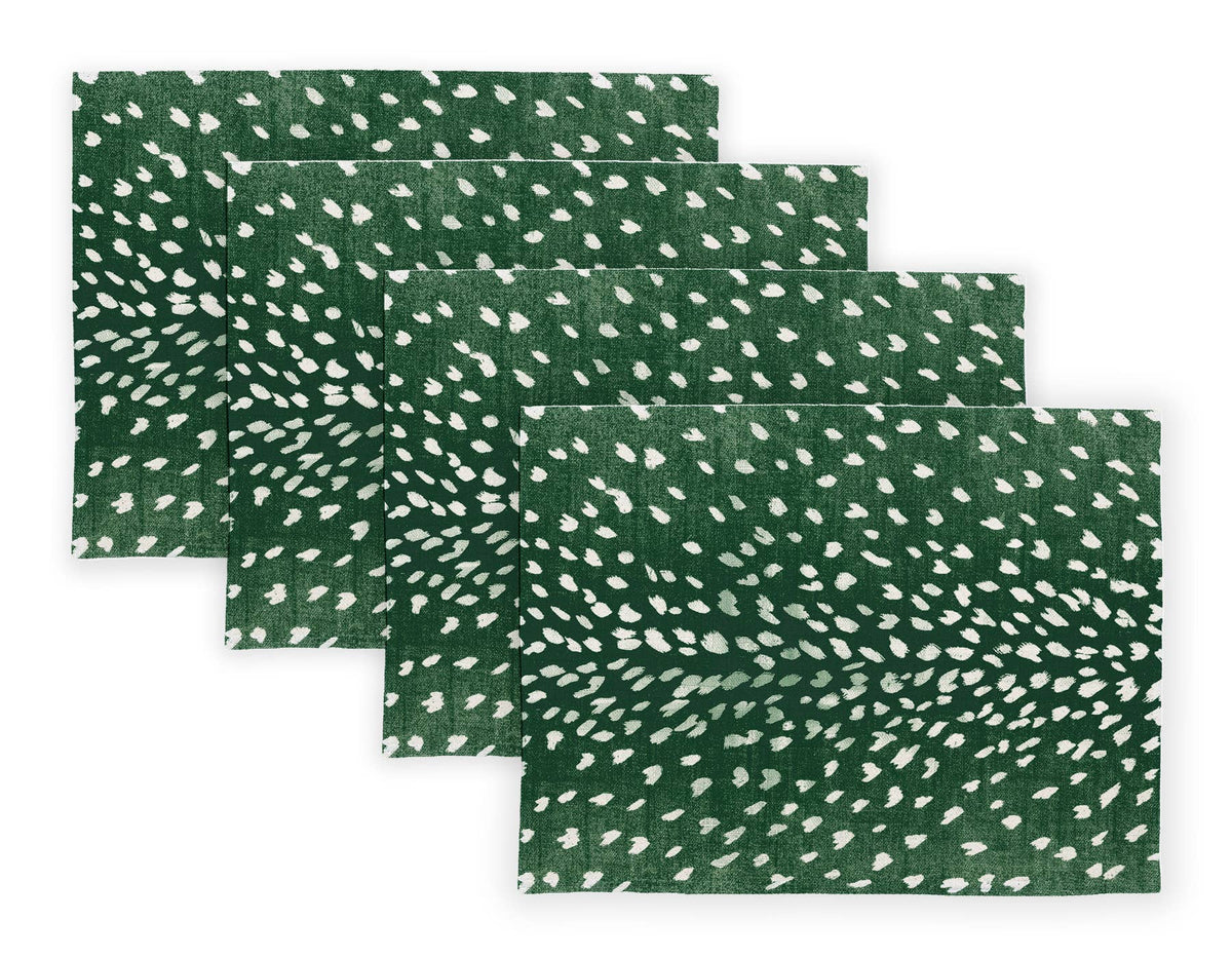 Antelope Linen Placemats - Hunter Green