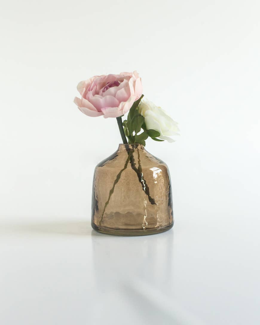 Bella Hand Blown Hammered Glass Bud Vase