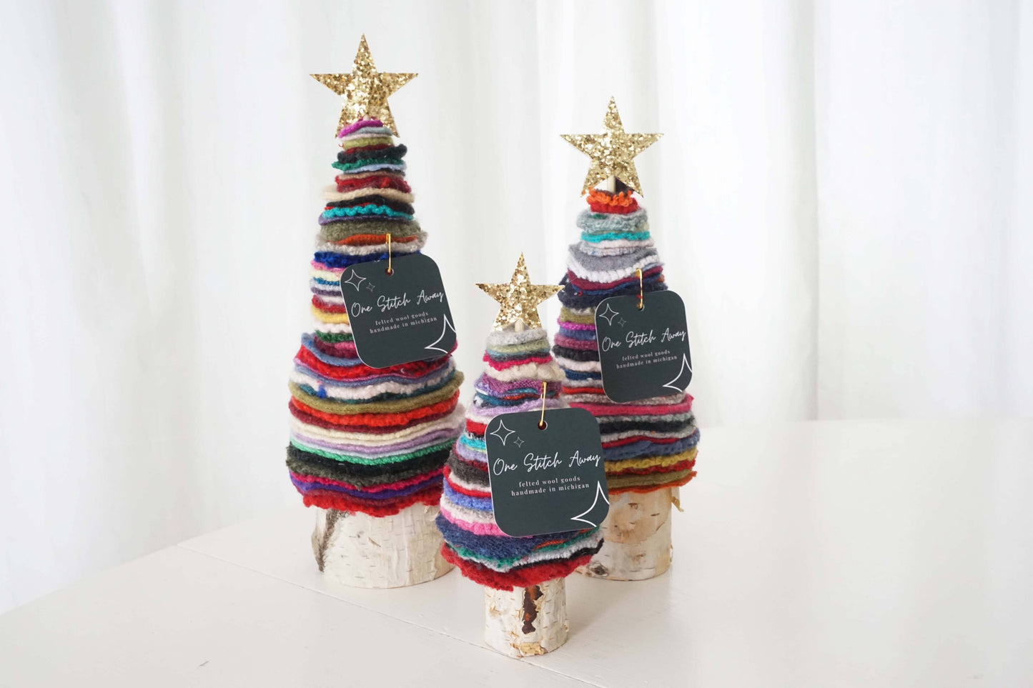 Felted Wool Christmas Trees - Assorted Sizes