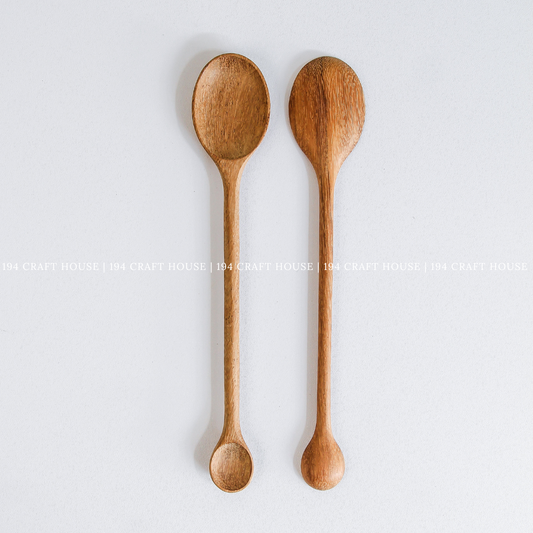 Wooden Double-Ended Condiment Spoon