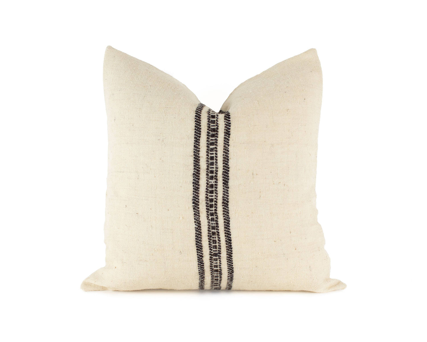 Viti - 20" Ivory Stripe Indian Wool Pillow Cover
