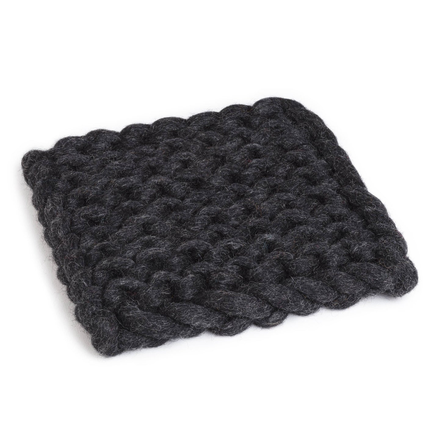 Chunky Knitted Trivet - Charcoal