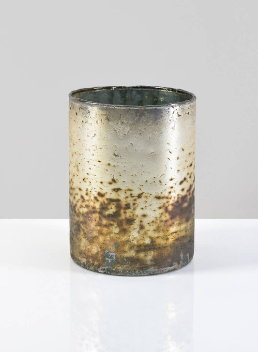Matte Silver Hurricane Cylinder Candle