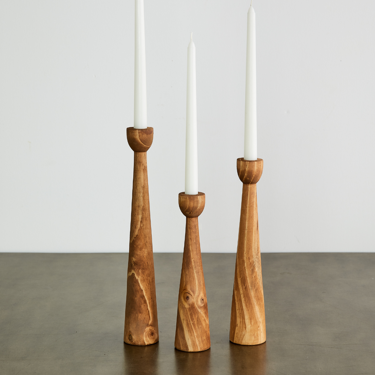 Tapered Pine Candle Holder