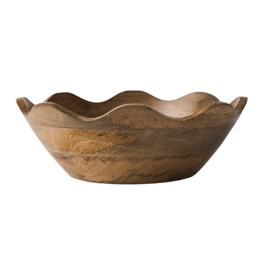 Scalloped Wooden Bowl