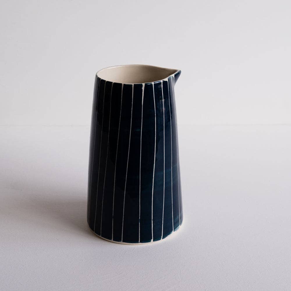 Hand-painted Striped Pitcher