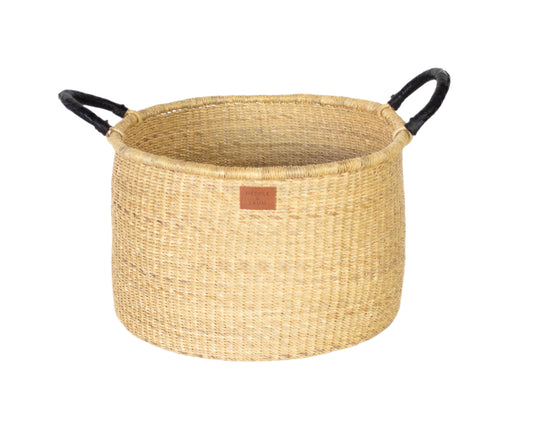Kwasi Short Hamper Basket - Black Handle