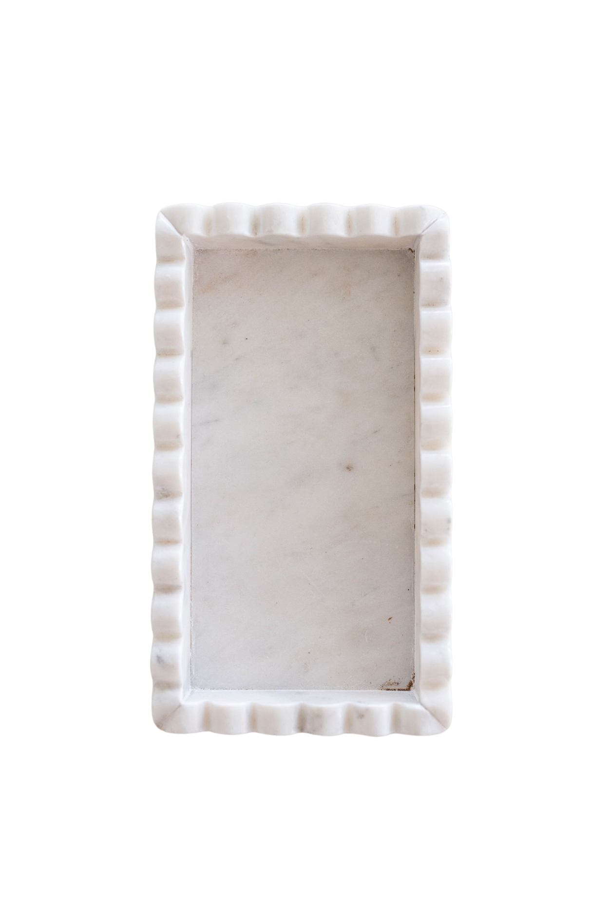 White Marble Scalloped Tray