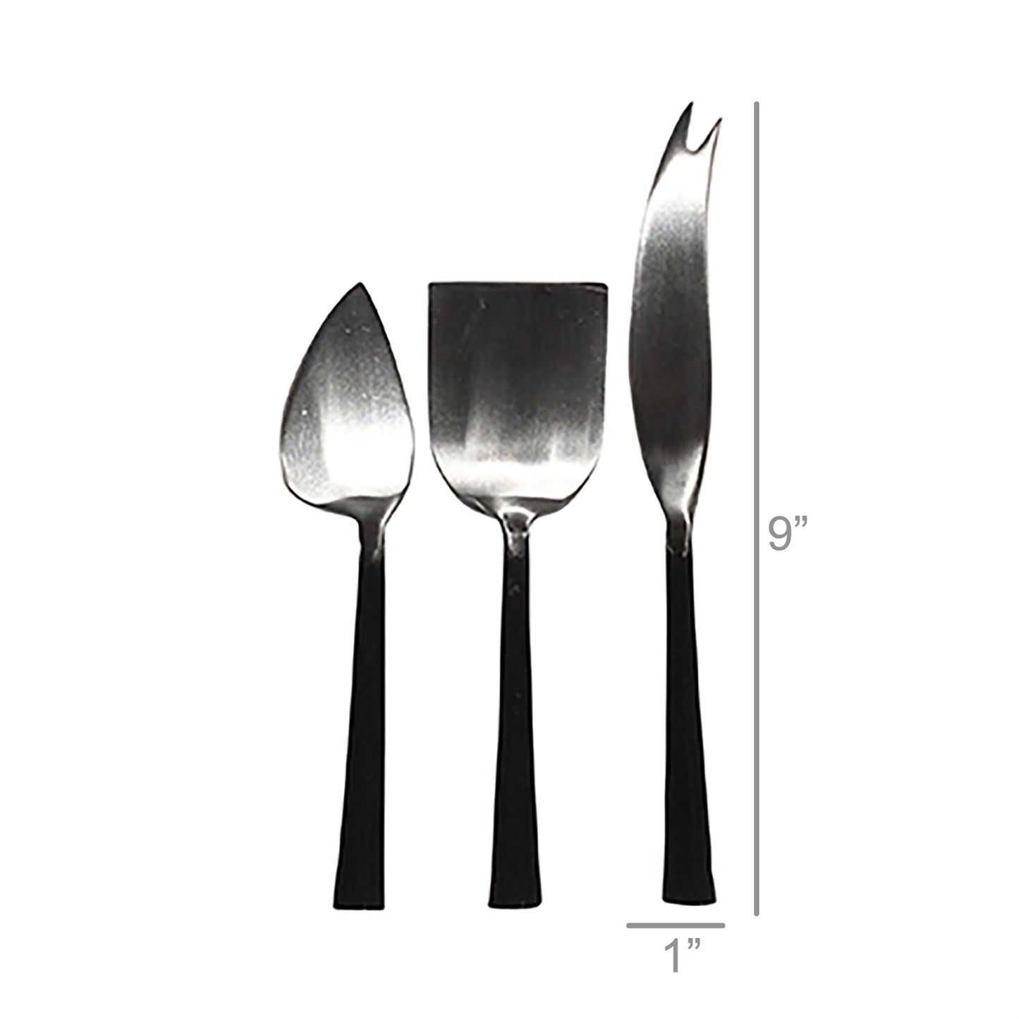 Stainless & Black Zinc Cheese Tools Set