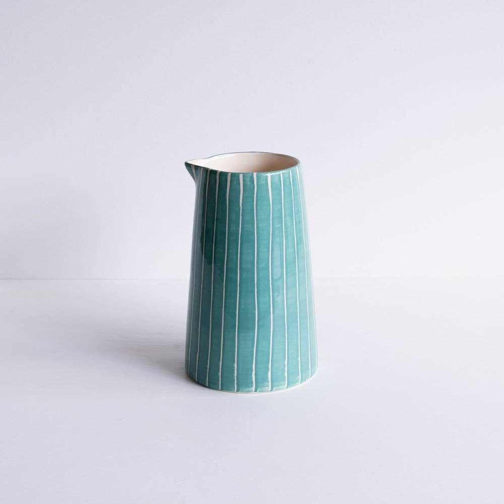 Hand-painted Striped Pitcher
