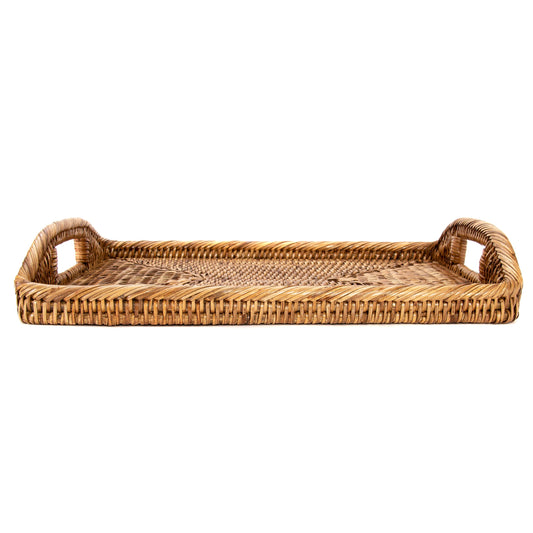 Rattan Serving Tray With High Handles