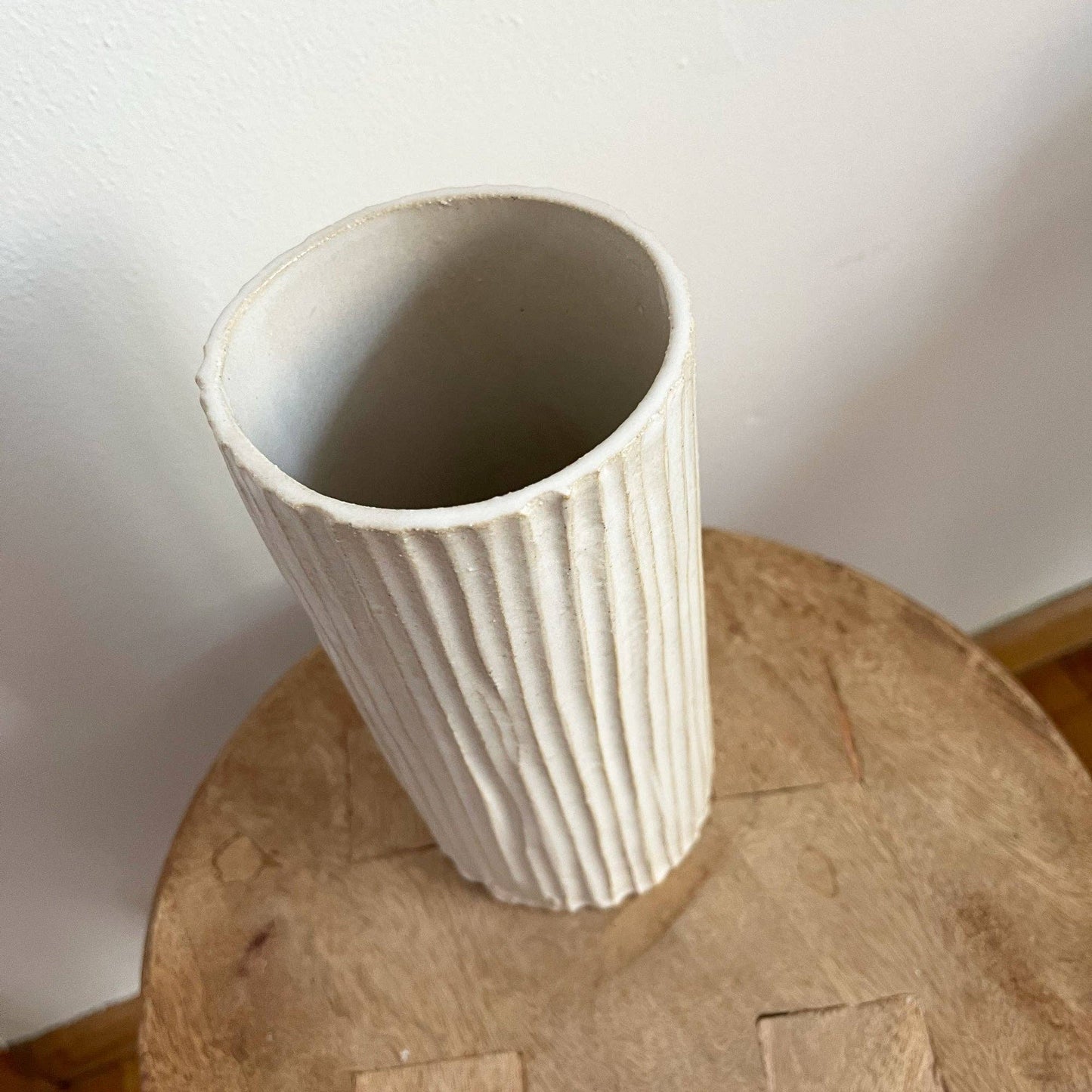 Tall Ribbed Vase