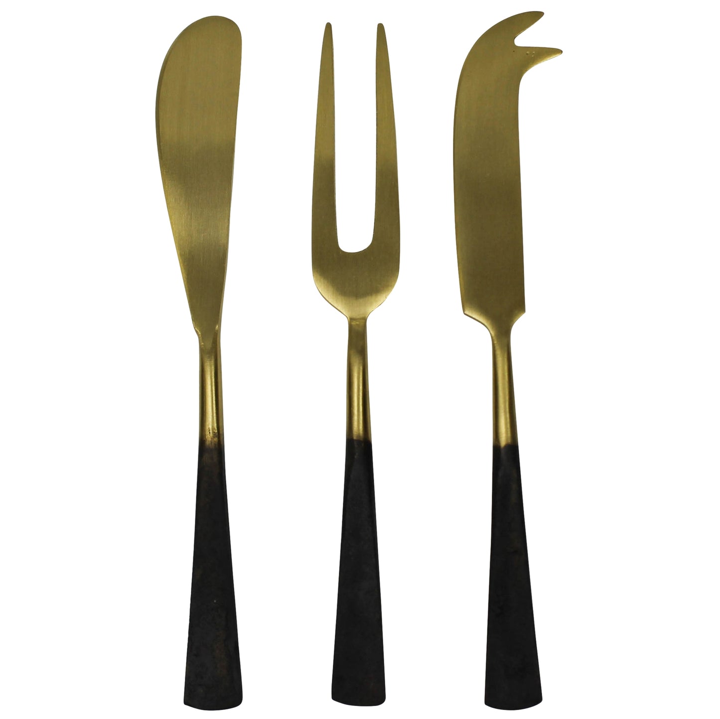 Brass & Black Zinc Cheese Tools Set