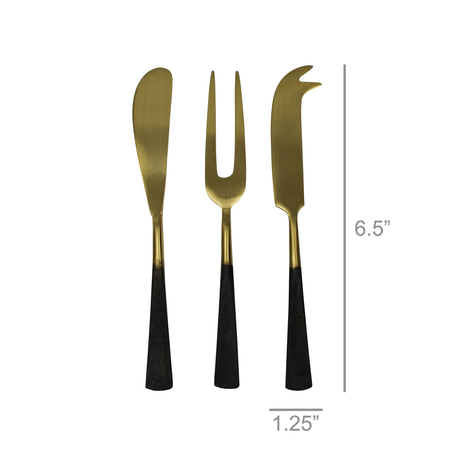 Brass & Black Zinc Cheese Tools Set