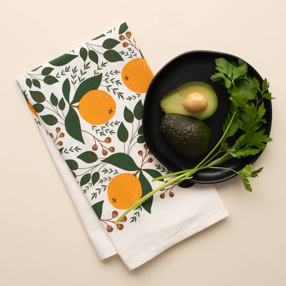 Citrus Flour Sack Tea Towels