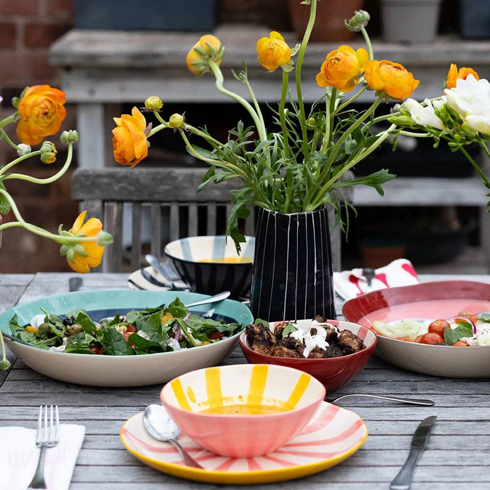 Hand-painted Striped Pitcher