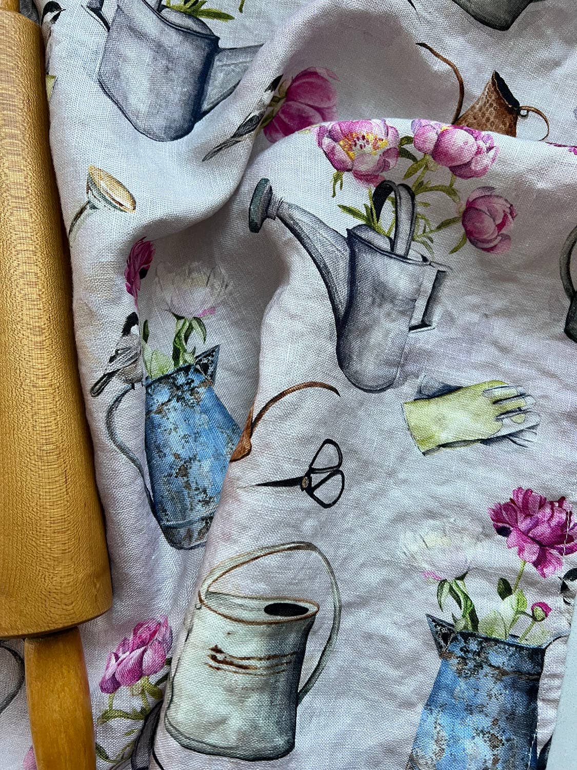 Bouquets & Birds Linen Tea Towels