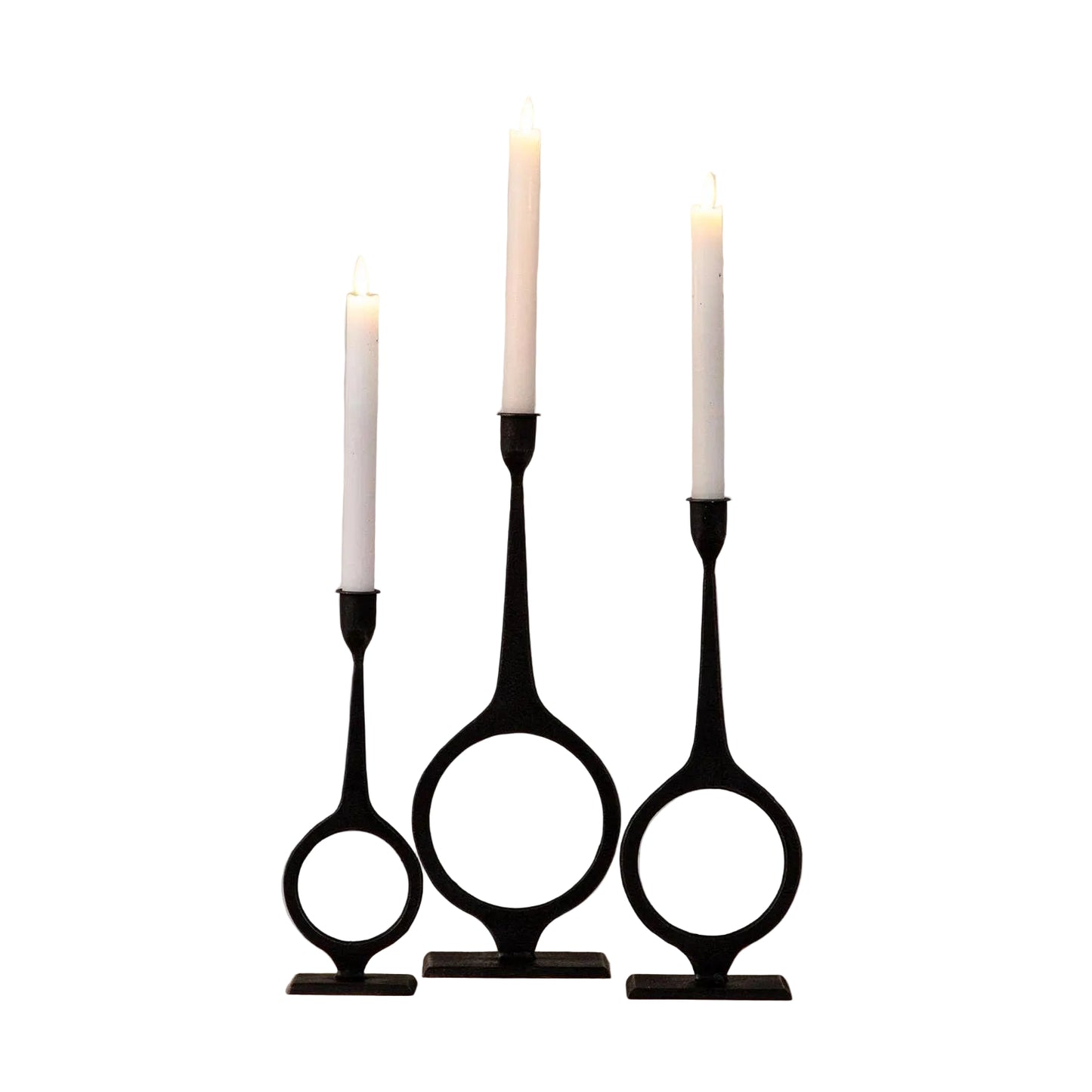 Circle Taper Candle Holders - Set of 3