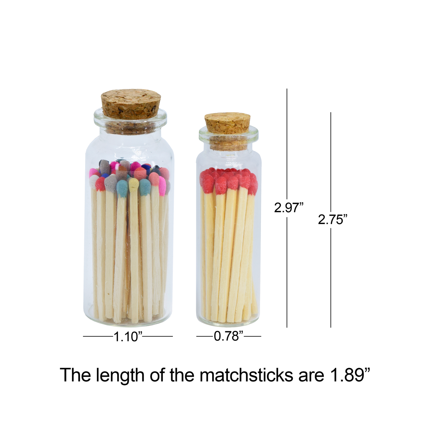 Small Match Bottles - Safety Matches in Jars - Black