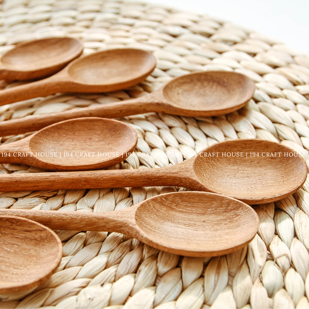 Wooden Double-Ended Condiment Spoon