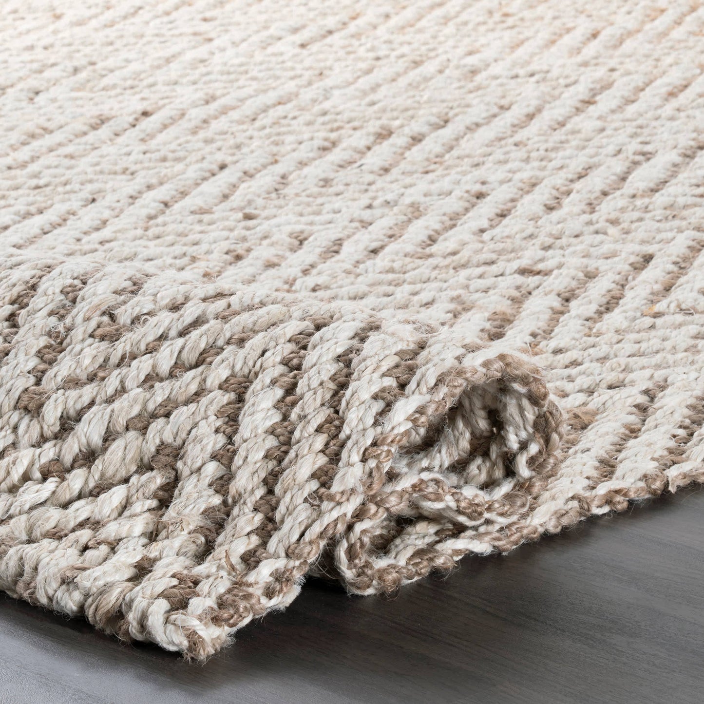 Jute Area Rug - Chevron