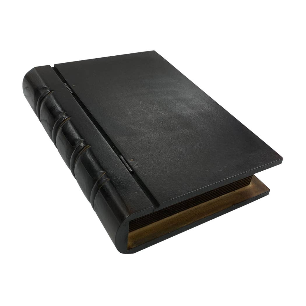 Black Wood Hollow Book Storage Box