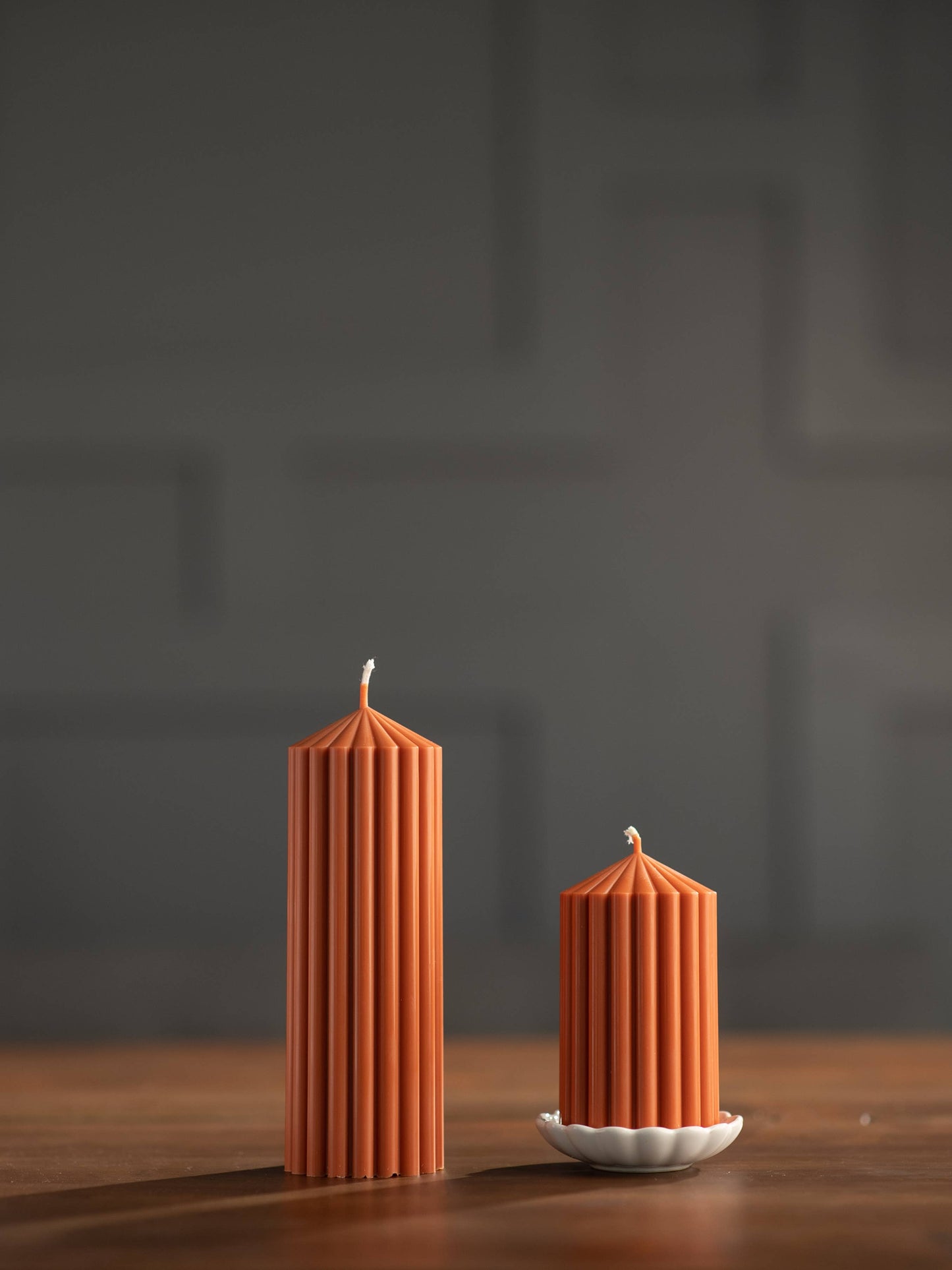 Ribbed Pillar Candles