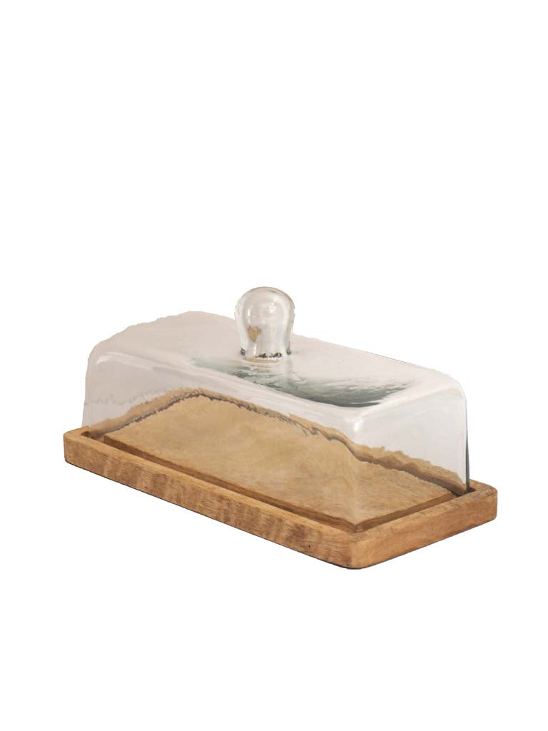 Rectangular Cake Tray with Glass Cover