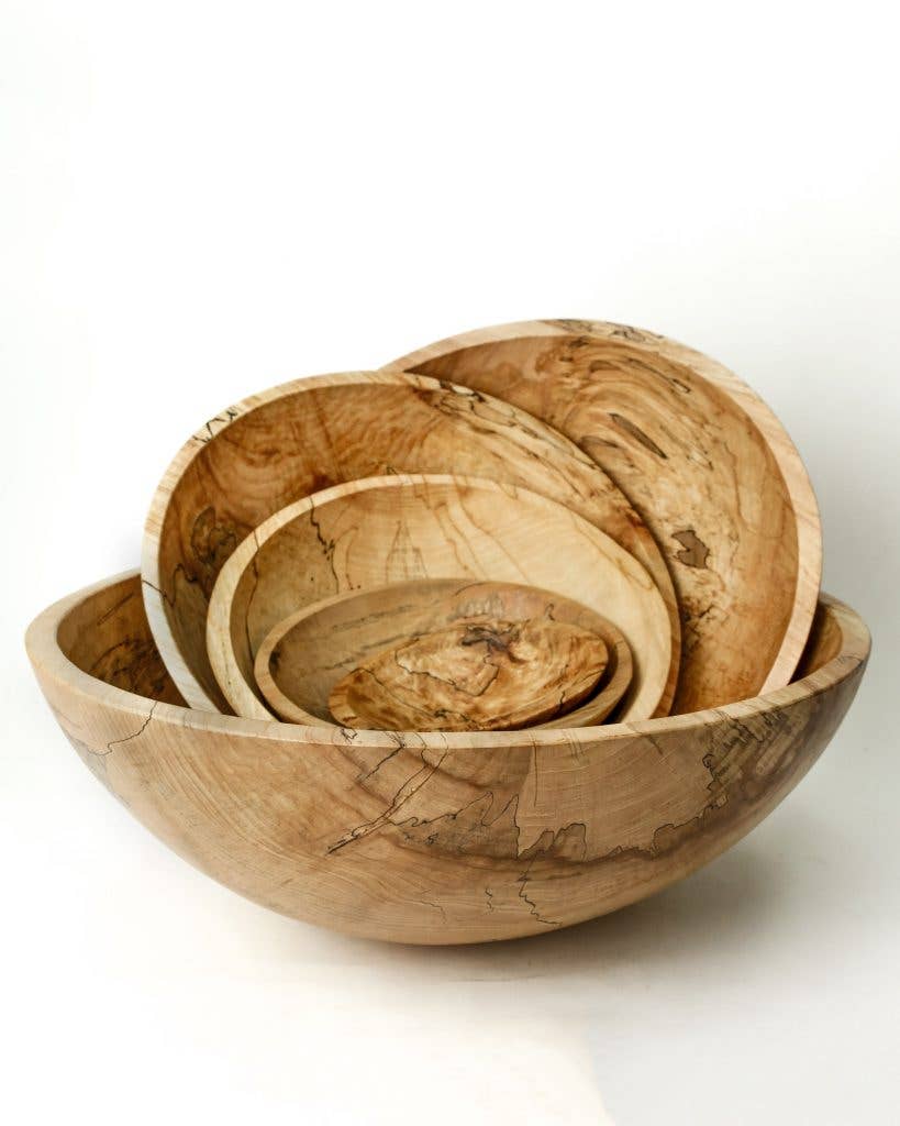 Spalted Maple Round Bowl - 10"