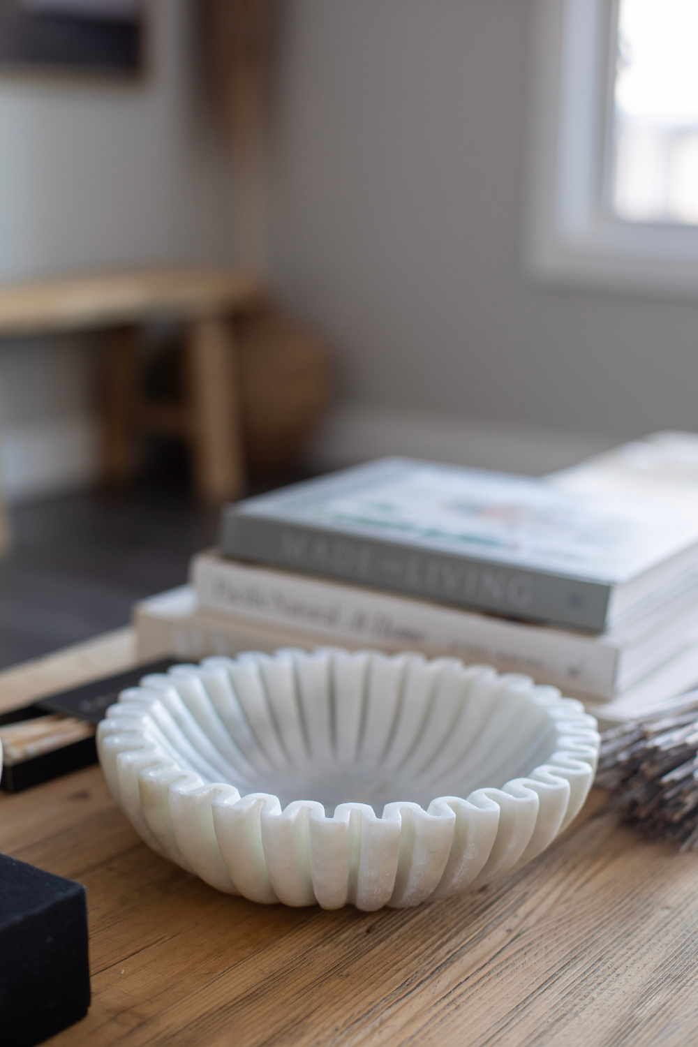 Marble Fluted Scalloped Bowls