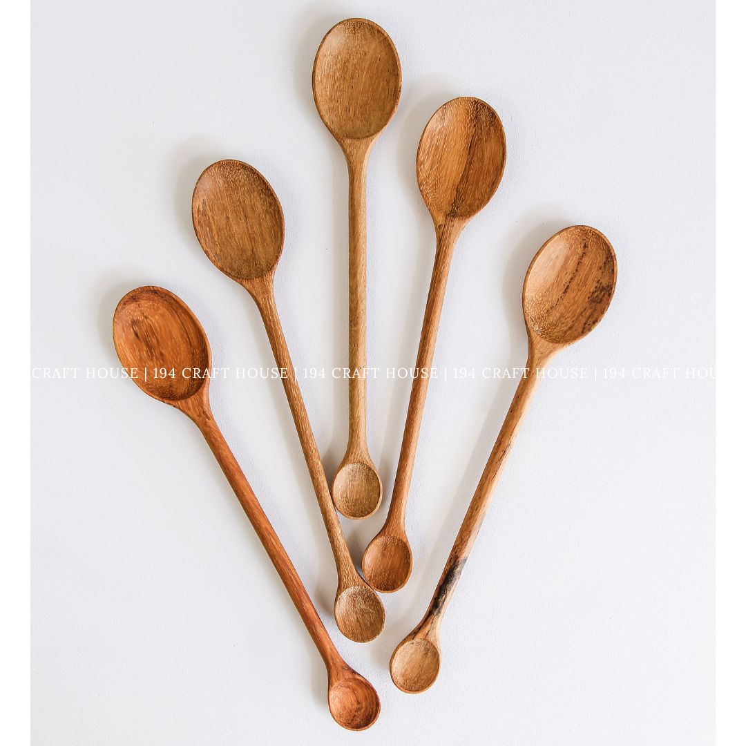 Wooden Double-Ended Condiment Spoon
