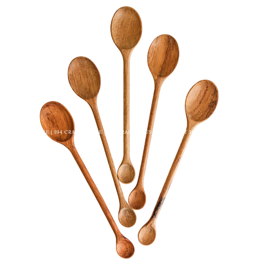 Wooden Double-Ended Condiment Spoon