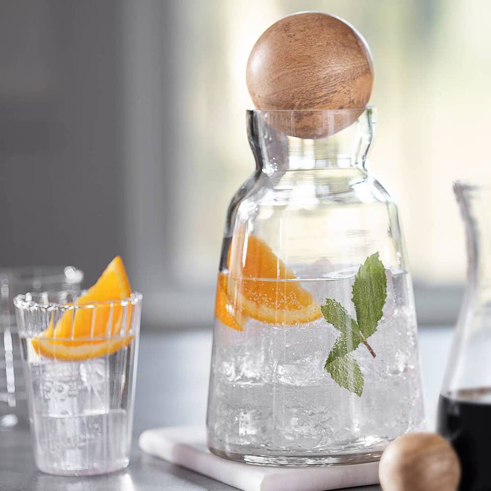 Carafe with Wood Ball Stopper