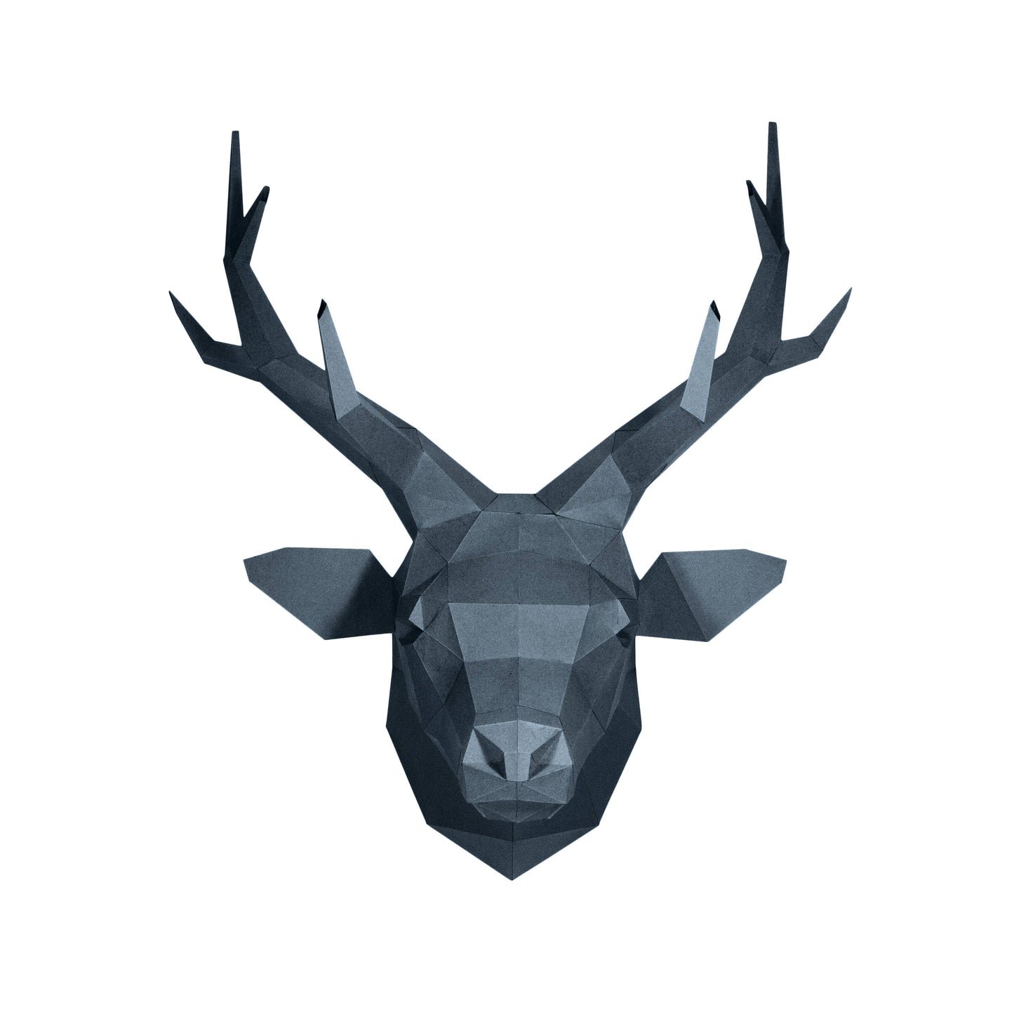 Deer Head Origami Wall Art - Black