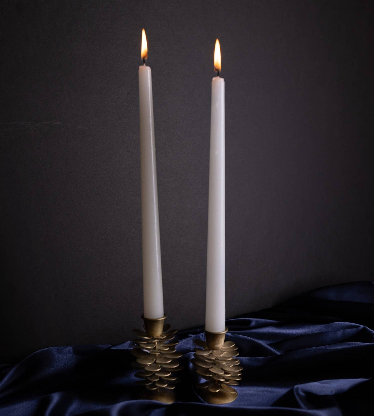 Small Brass Pine Cone Candle Holder