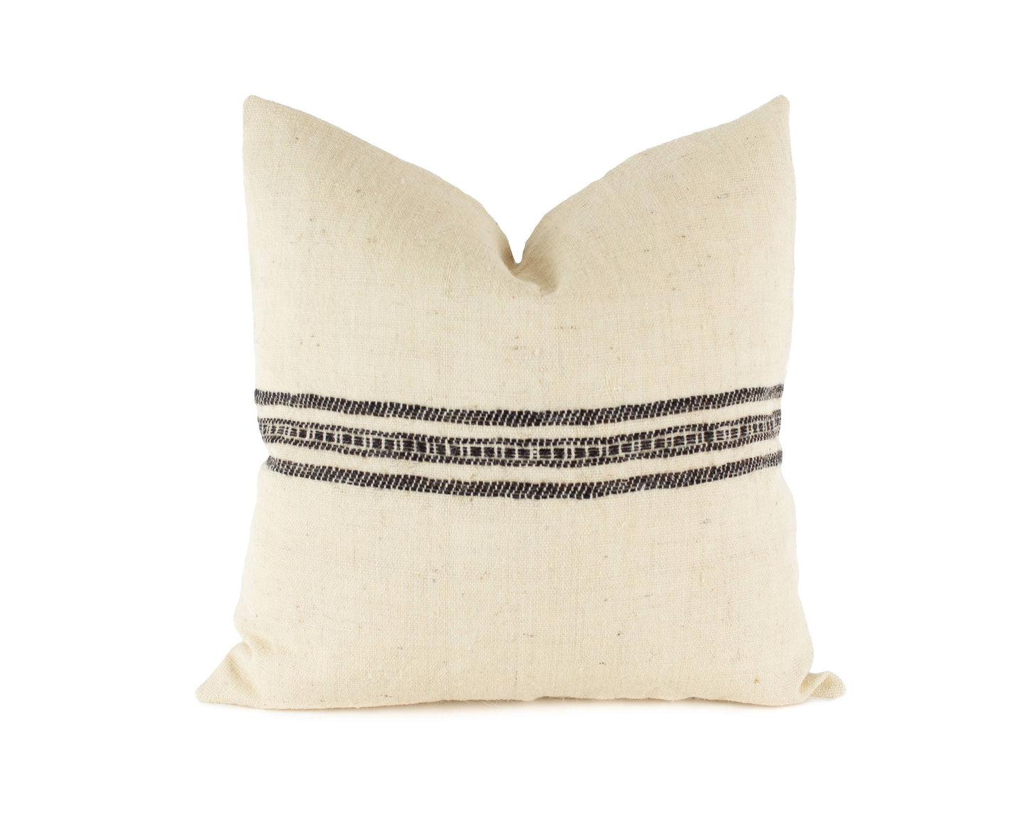 Viti - 20" Ivory Stripe Indian Wool Pillow Cover