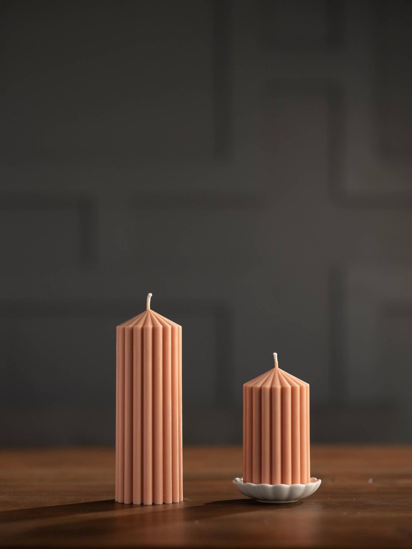 Ribbed Pillar Candles