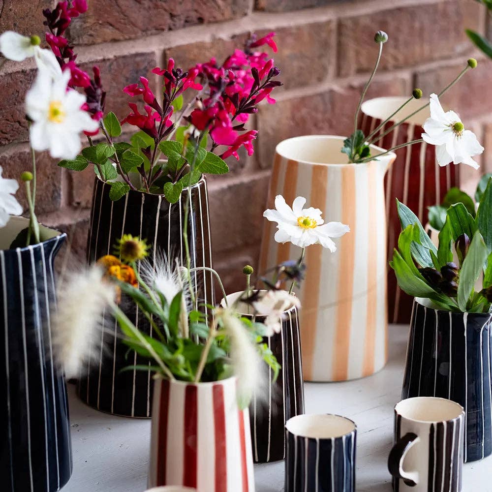 Hand-painted Striped Pitcher