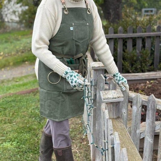 Gardening Apron - Waxed Canvas Apron with Pockets