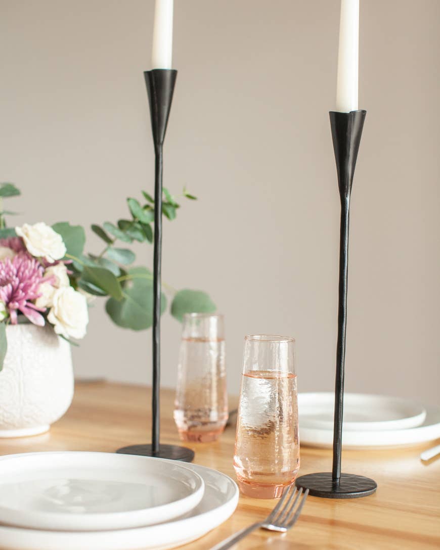 Hand-Forged Iron Candle Holders